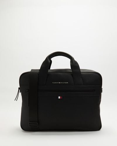 Tommy Hilfiger Essential Pu Computer Bag - Black