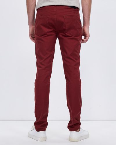 Marcs Matt Slim Fit Trousers - Red