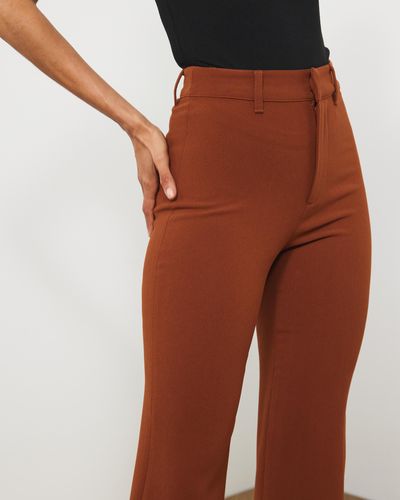 Atmos&Here Thea Crepe Flare Trousers - Brown