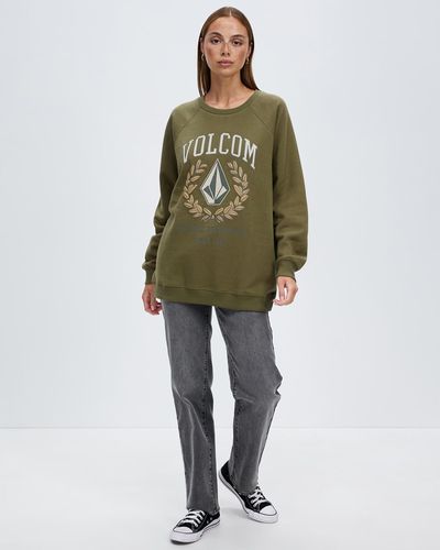 Volcom Stone Magic Boyfriend Crew Fleece - Green