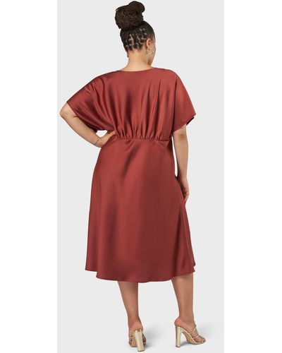 Pink Dusk Wanting More Midi Dress - Red