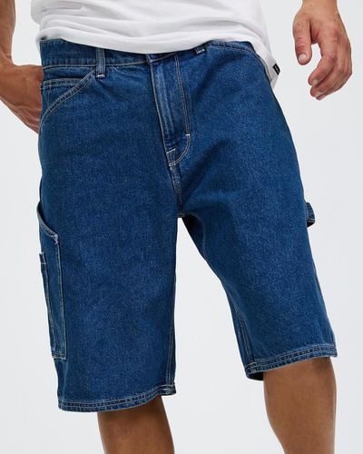 Volcom Labored Denim Utility Shorts - Blue