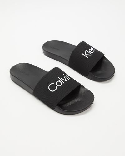 Calvin Klein Pool Rubber Slides - Black
