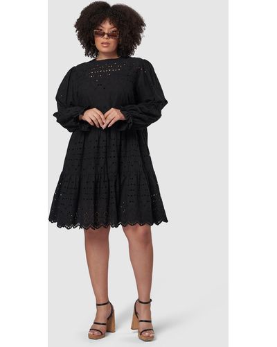 Something 4 Olivia Billie Broderie Mini Dress - Black