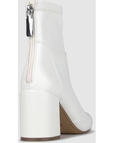 Betts Gang Block Heel Ankle Boots - White