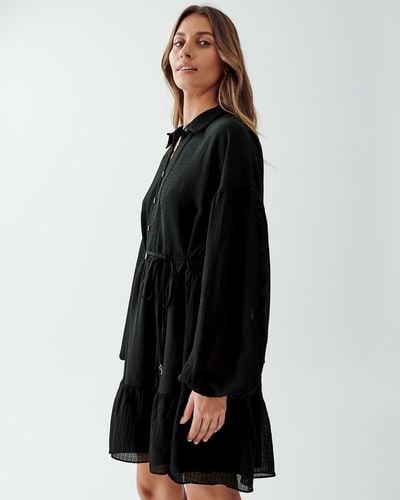 The Fated Timmy Shirt Dress - Black