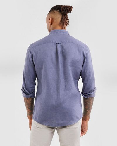 Tarocash Billy Pure Linen Shirt - Blue