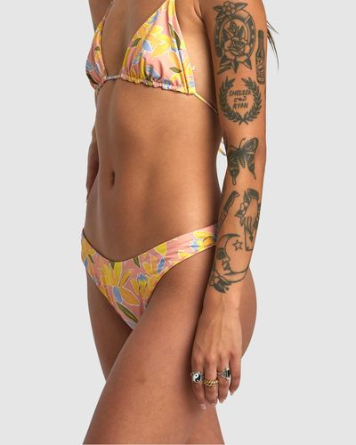 RVCA Sunkissed Reversible Skimpy Bikini Bottoms - Brown