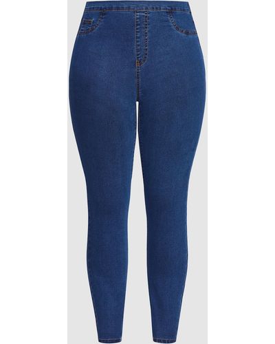 City Chic jegging Mid Wash - Blue