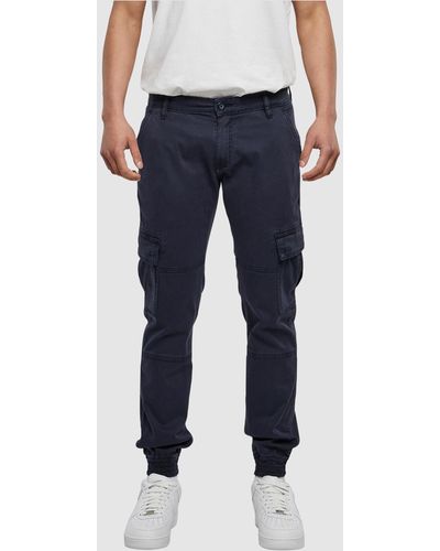 Urban Classics Uc Washed Cargo Twill jogging Trousers - Blue