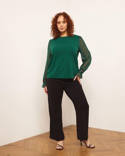 Atmos&Here Curvy Sloane Contrast Top - Green