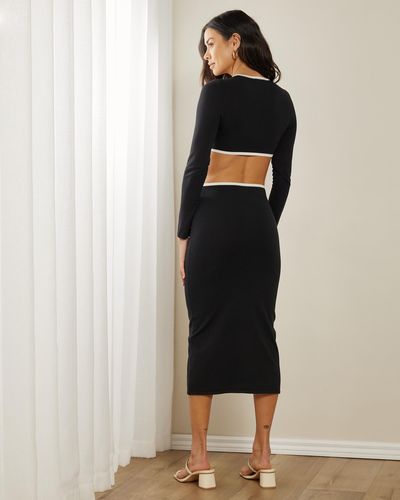Atmos&Here Riley Knit Midi Dress - Black