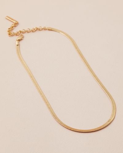 Luv Aj Classique Herringbone Necklace - Metallic