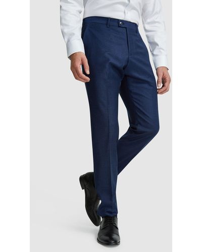 OXFORD Hopkins Wool Suit Trousers - Blue