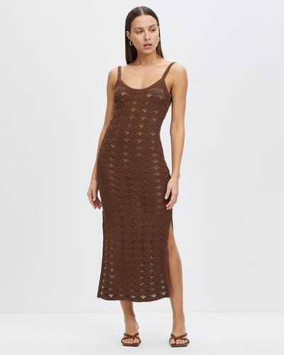Rhythm Sunny Knit Midi Dress - Brown
