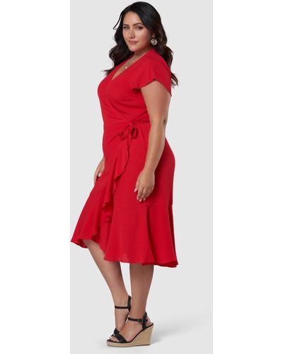 Something 4 Olivia Alandra Wrap Dress - Red