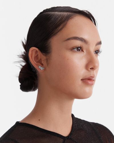 Mimco Fleur Stud Earrings - White
