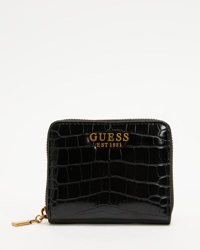 Guess Laurel Small Zip Around Wallet - Black