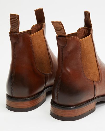 Double Oak Mills Carson Leather Gusset Boots - Brown