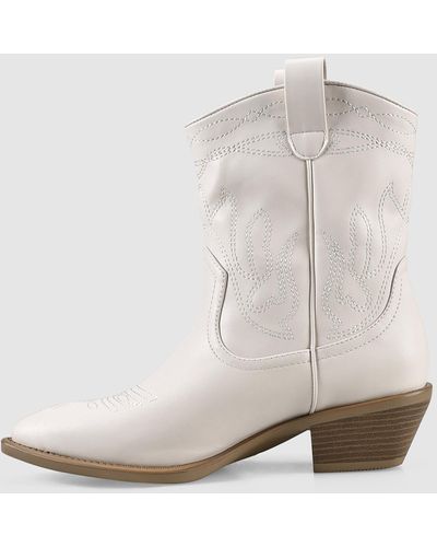 Verali Howdy Cowboy Boots - White