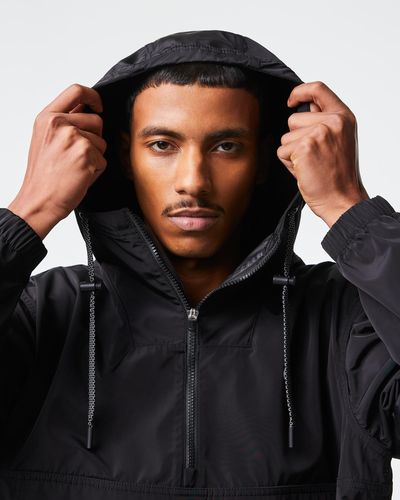 Lacoste Cropped Pull On Hooded Jacket - Black