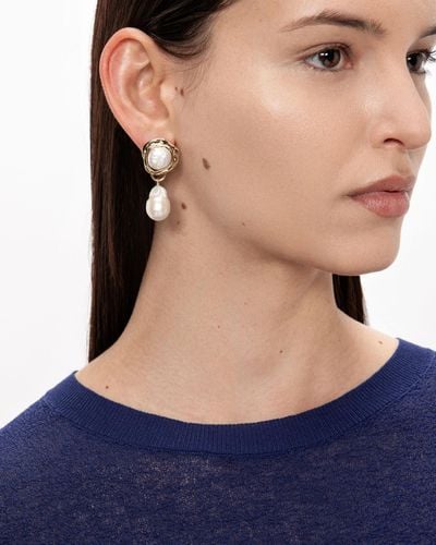 Veronika Maine Pearl Drop Earring - White