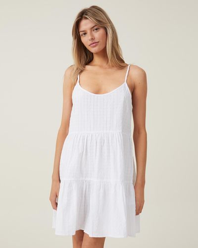 Cotton On Summer Tiered Mini Dress - White