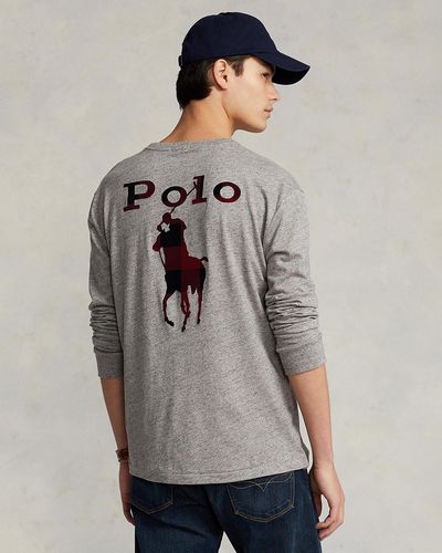 Polo Ralph Lauren Classic Fit Big Pony Logo Jersey T Shirt - Grey