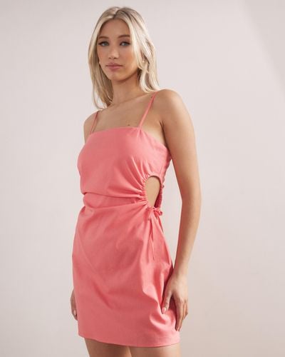 Dazie Sunshine Soiree Linen Blend Mini Dress - Pink