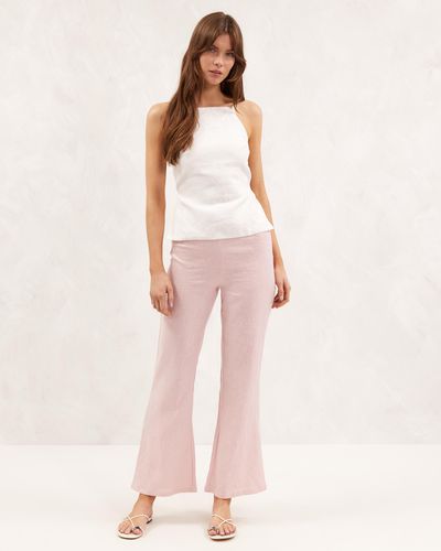 AERE Clean Linen Trousers - Pink