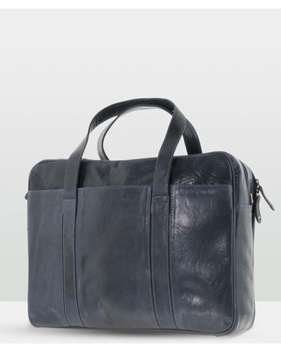 Cobb & Co Kemp Leather Laptop Bag - Blue
