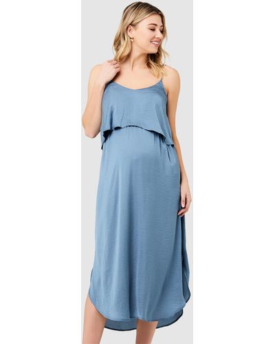 Ripe Maternity Nursing Slip Dress - Blue