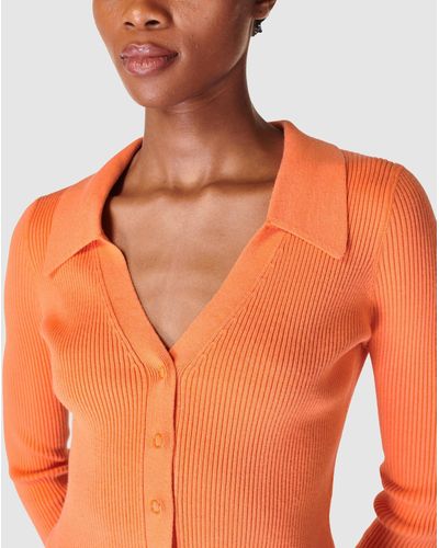 Sweaty Betty Polo Knitted Button Through - Orange