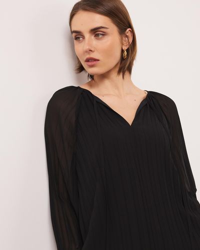 Atmos&Here Tallie Pleated Blouse - Black