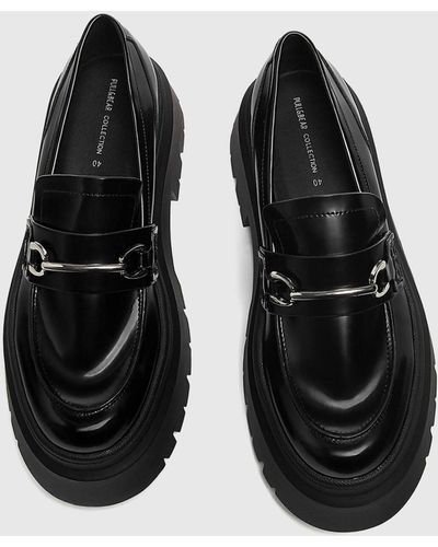 Pull&Bear Platform Loafers - Black