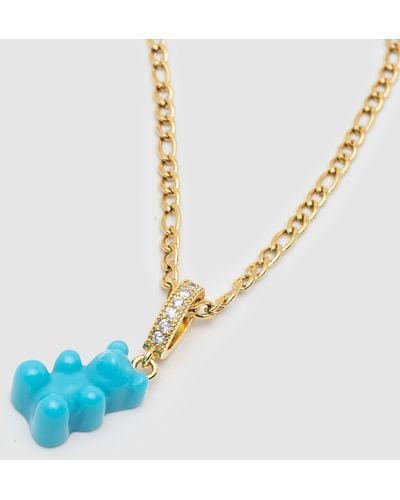 Nialaya Turquoise Gummy Bear Necklace - Blue