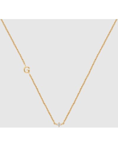 YCL Jewels Petite Initial Necklace G - Metallic