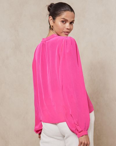 AERE Sheer Relaxed Blouse - Pink