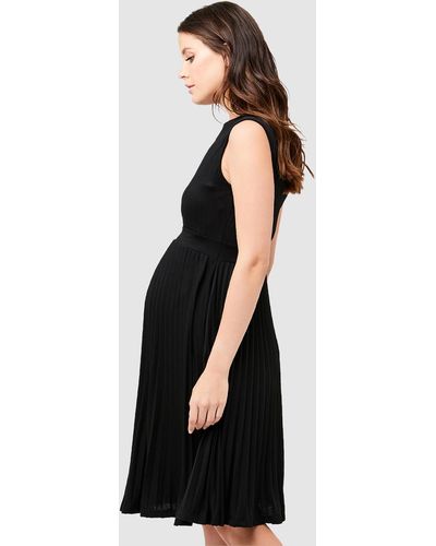 Ripe Maternity Knife Pleat Dress - Black