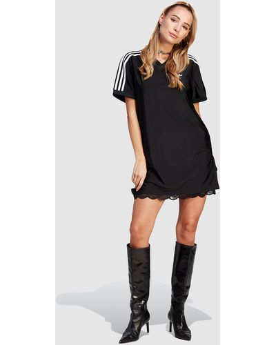 adidas Lace Trim Tee Dress - Black