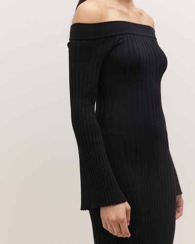 Minima Esenciales Willow Merino Wool Knit Dress - Black