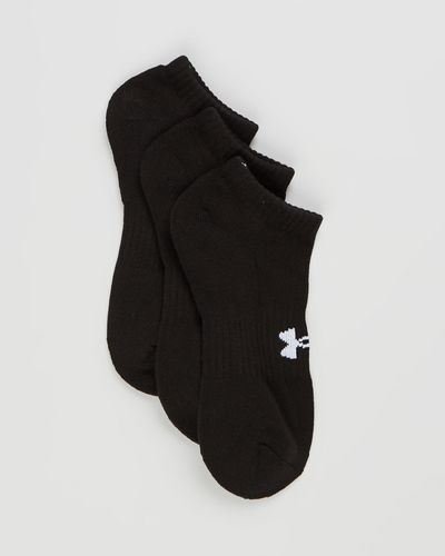 Under Armour 3 Pack Core No Show Socks - Black