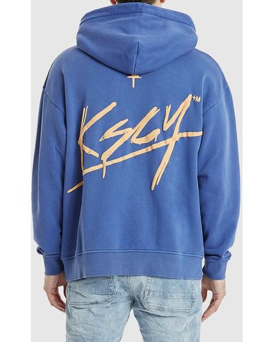Kiss Chacey Camino Relaxed Hooded Jumper - Blue