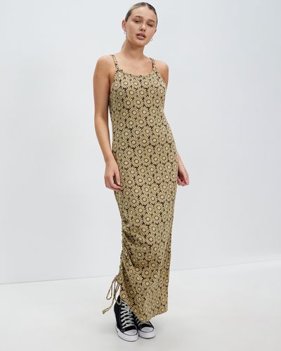 Afends Daisy Recycled Gathered Maxi Dress - Metallic
