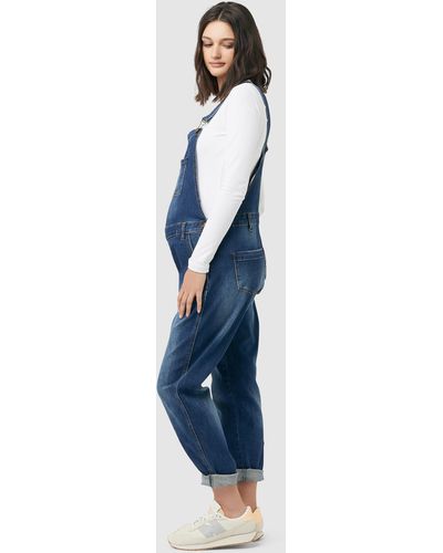 Ripe Maternity Denim Overalls - Blue