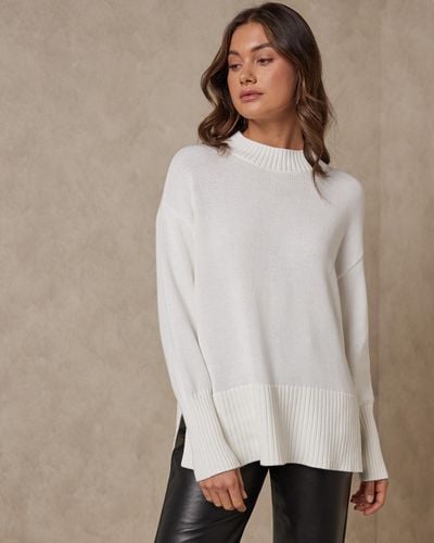 AERE Organic Cotton Relaxed Jumper - White
