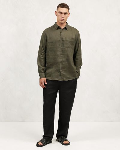 AERE Ls Linen Shirt - Green