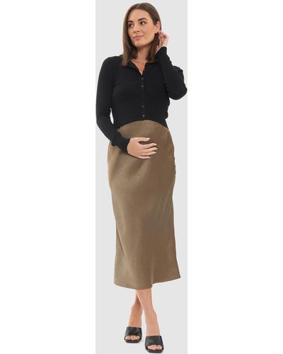Ripe Maternity Lexie Satin Skirt - Green