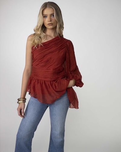 Three Of Something Goldie Blouse - Red