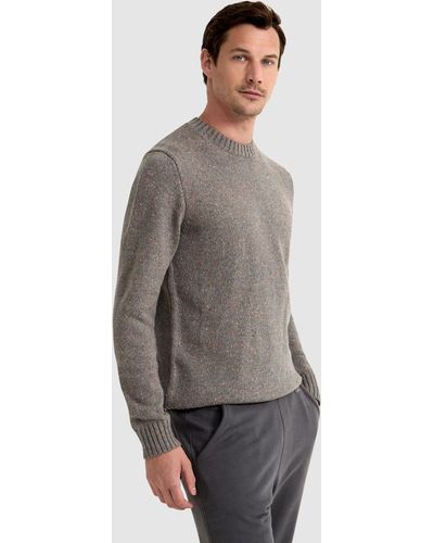 OXFORD Bently Donegal Crew Neck Knit Top - Grey